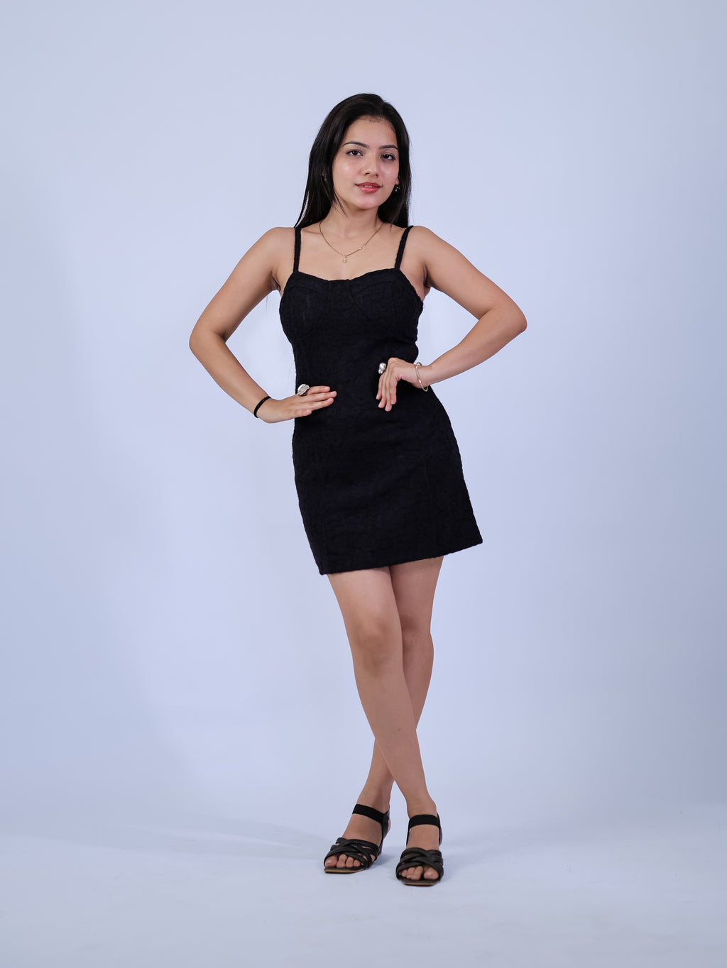 Midnight Muse Textured Mini Dress