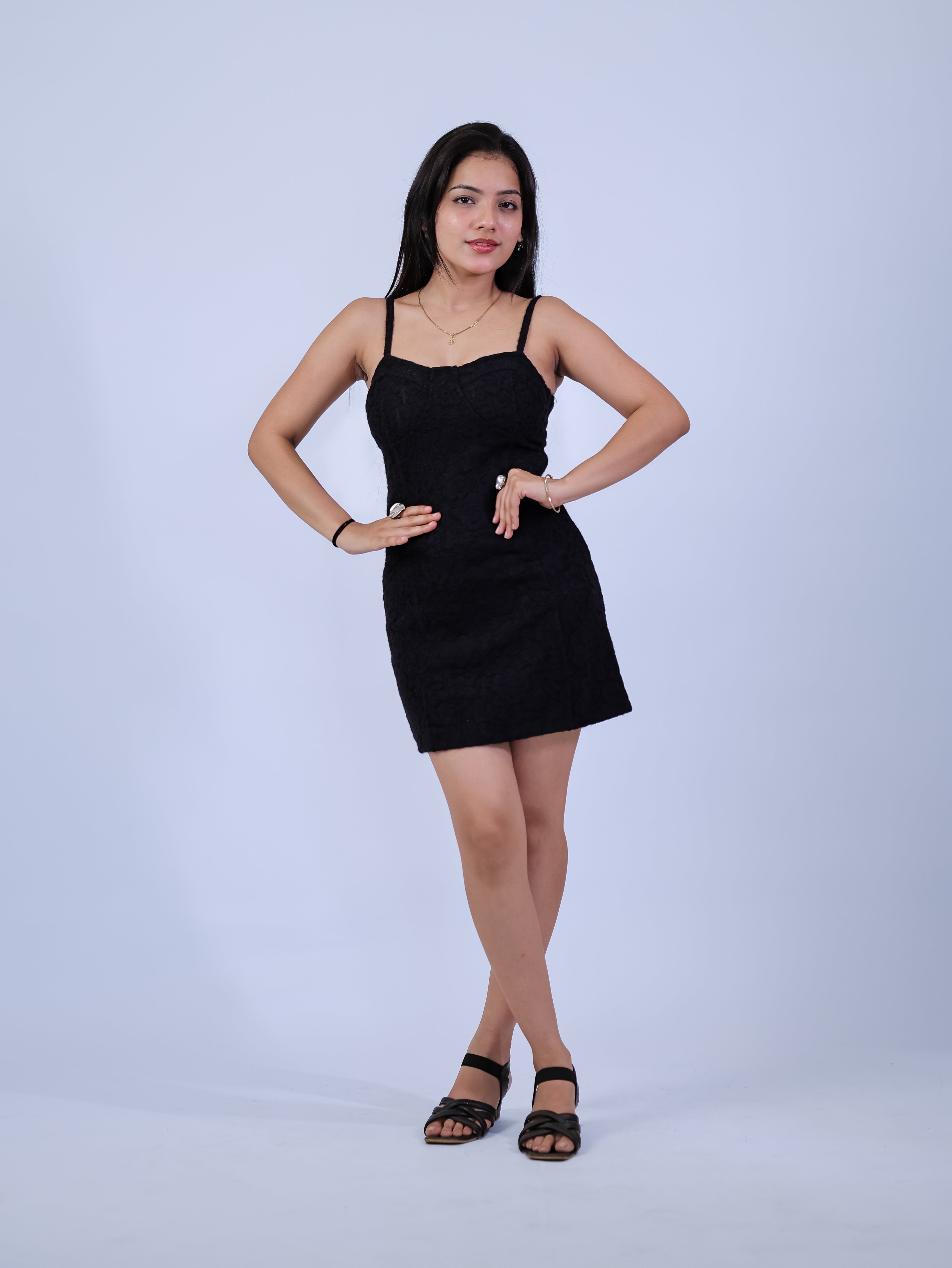 Midnight Muse Textured Mini Dress