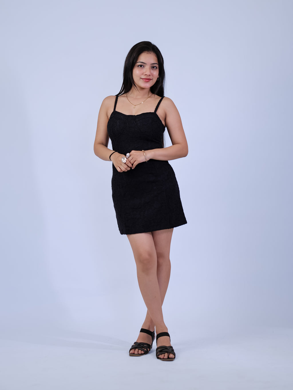 Midnight Muse Textured Mini Dress