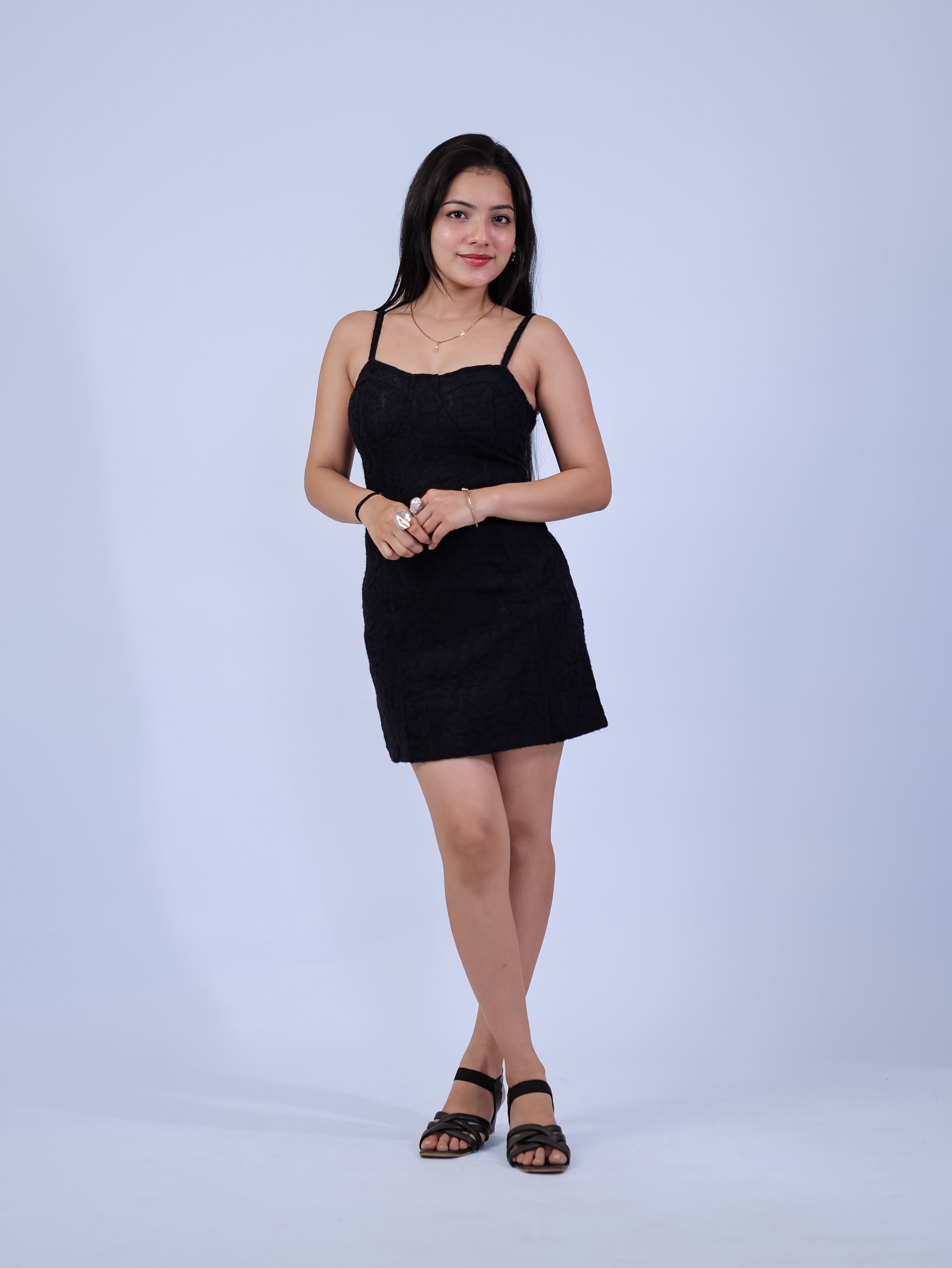 Midnight Muse Textured Mini Dress