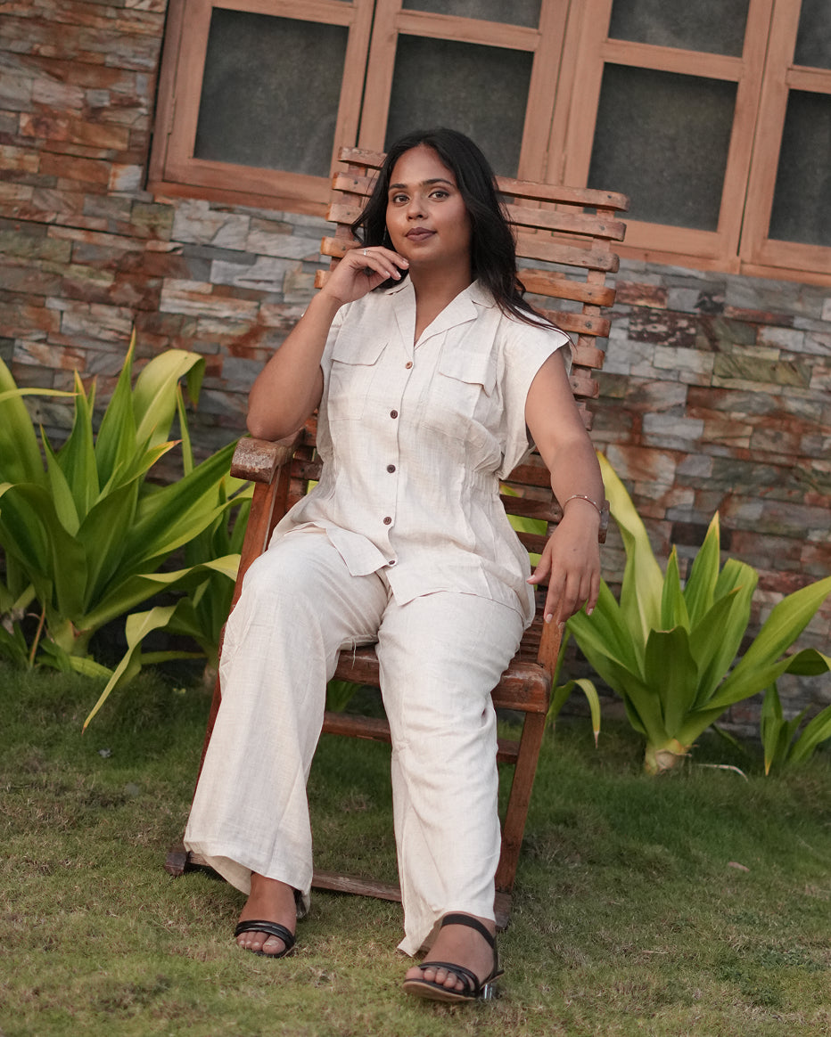 Ivory Ease Linen Co-ord Set