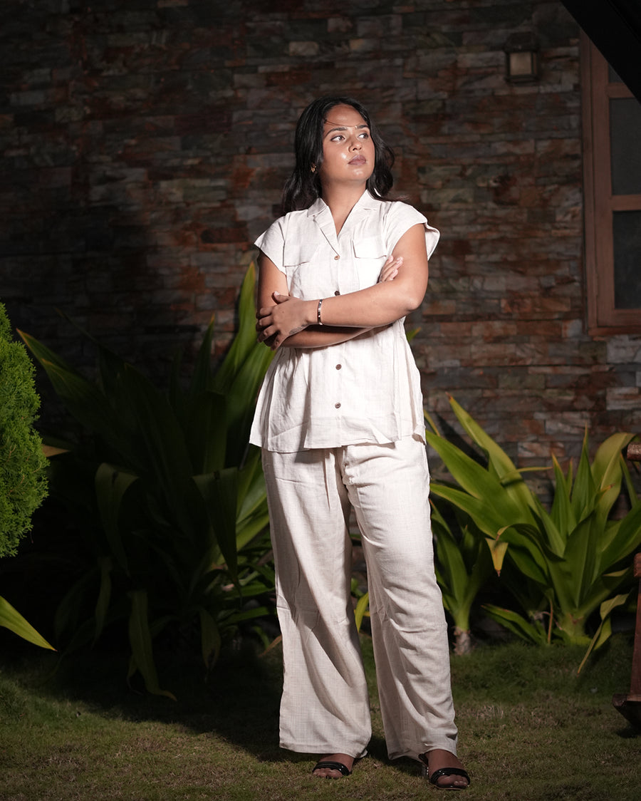 Ivory Ease Linen Co-ord Set