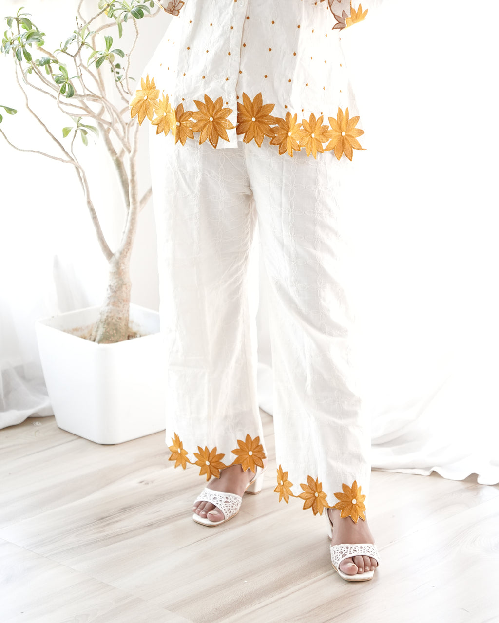 Ivory Floral Applique Co-Ord Set