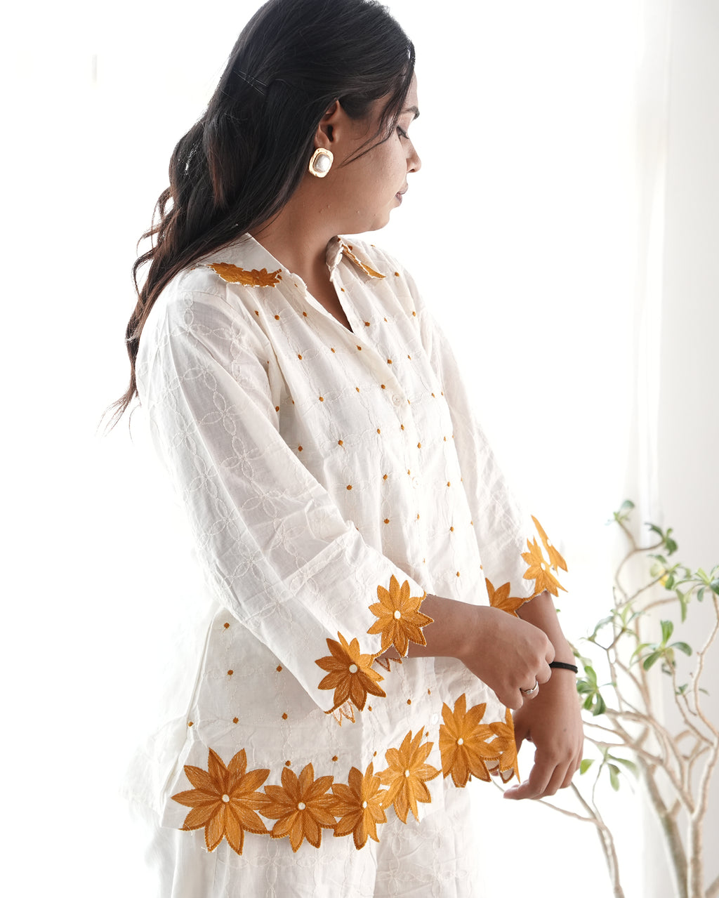 Ivory Floral Applique Co-Ord Set