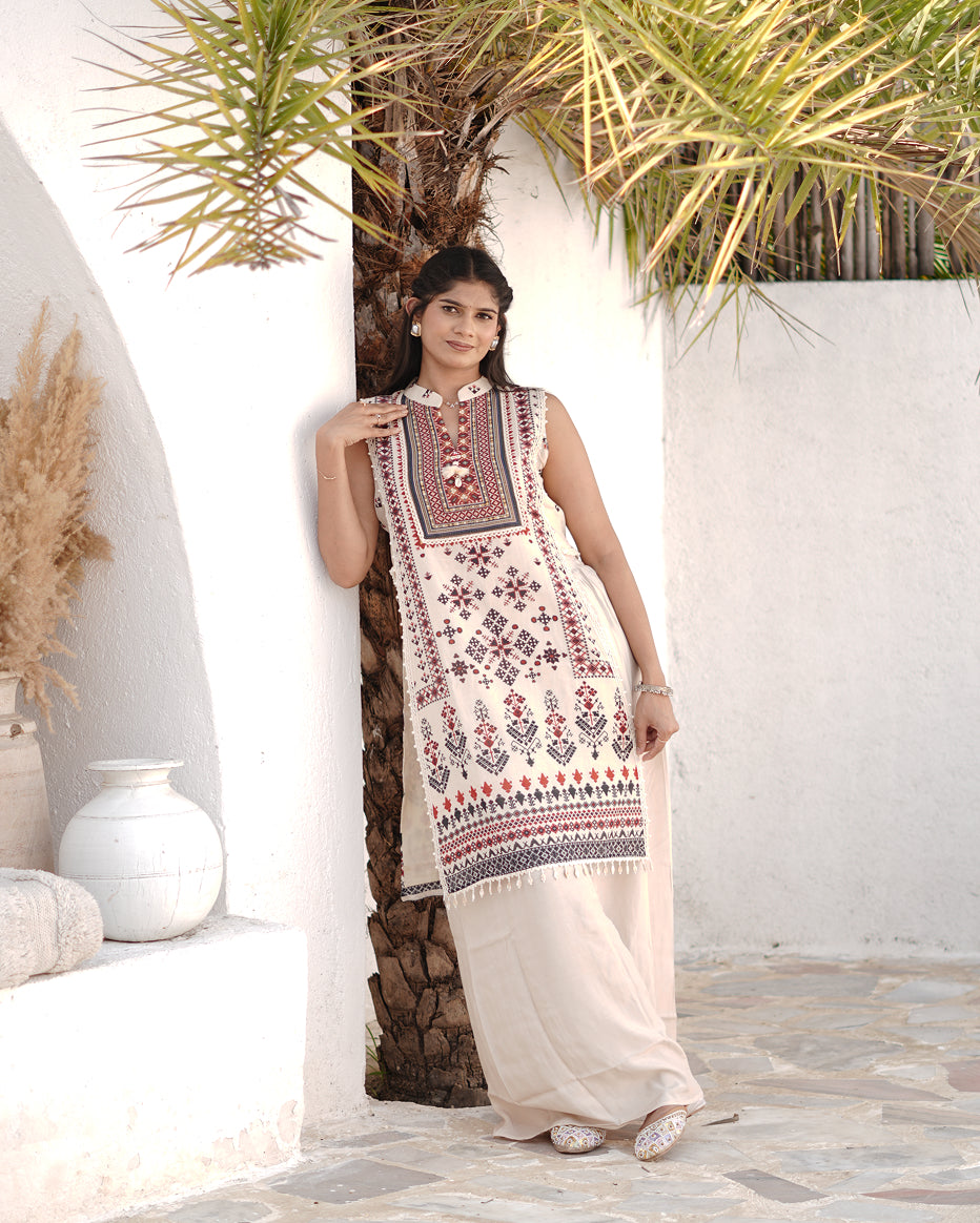 Ivory Heritage Embroidered Kurta Set