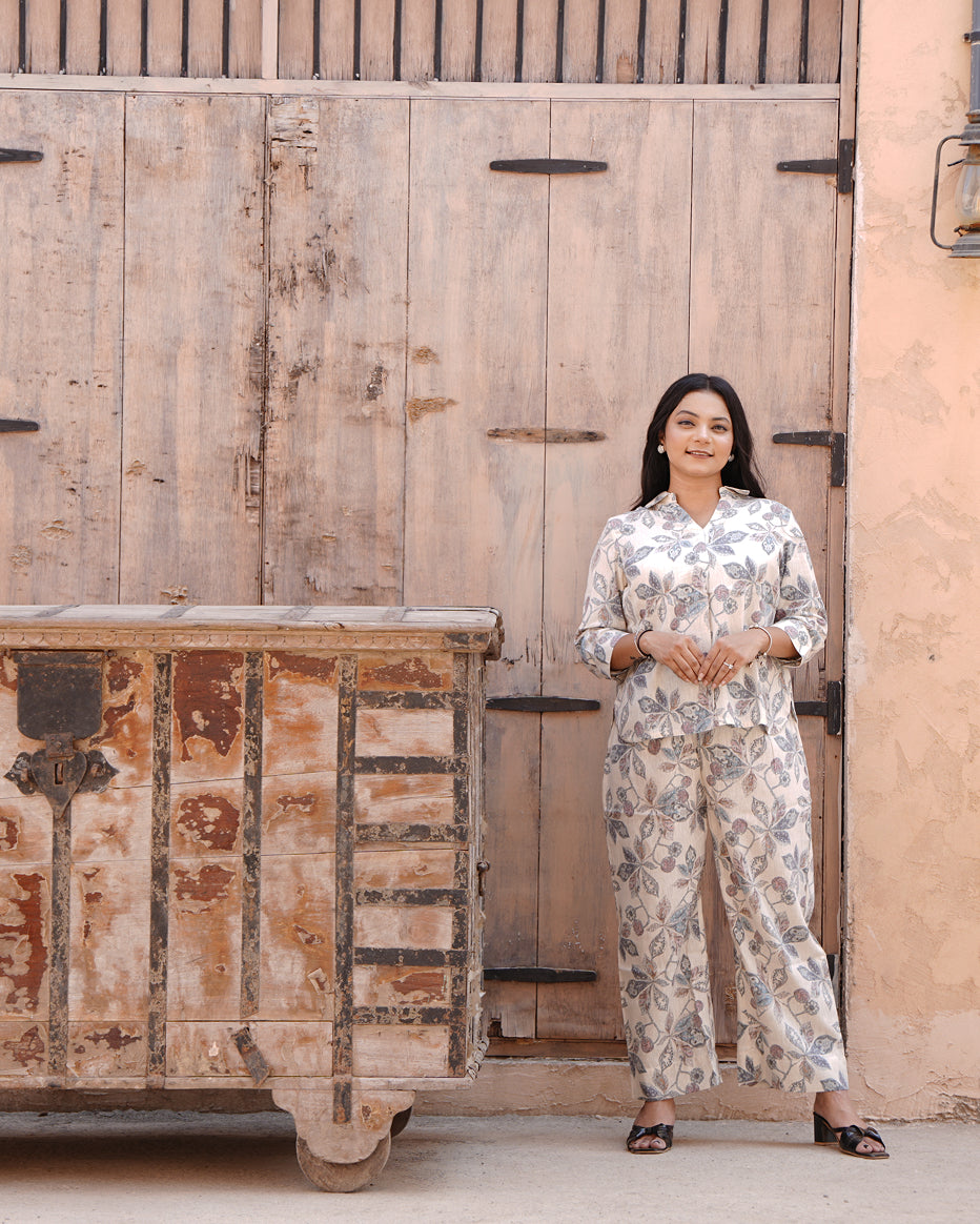 Ivory Mist Floral Printed Co-Ord Set