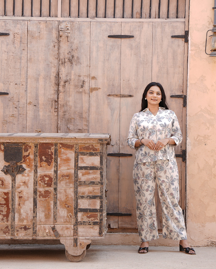 Ivory Mist Floral Printed Co-Ord Set