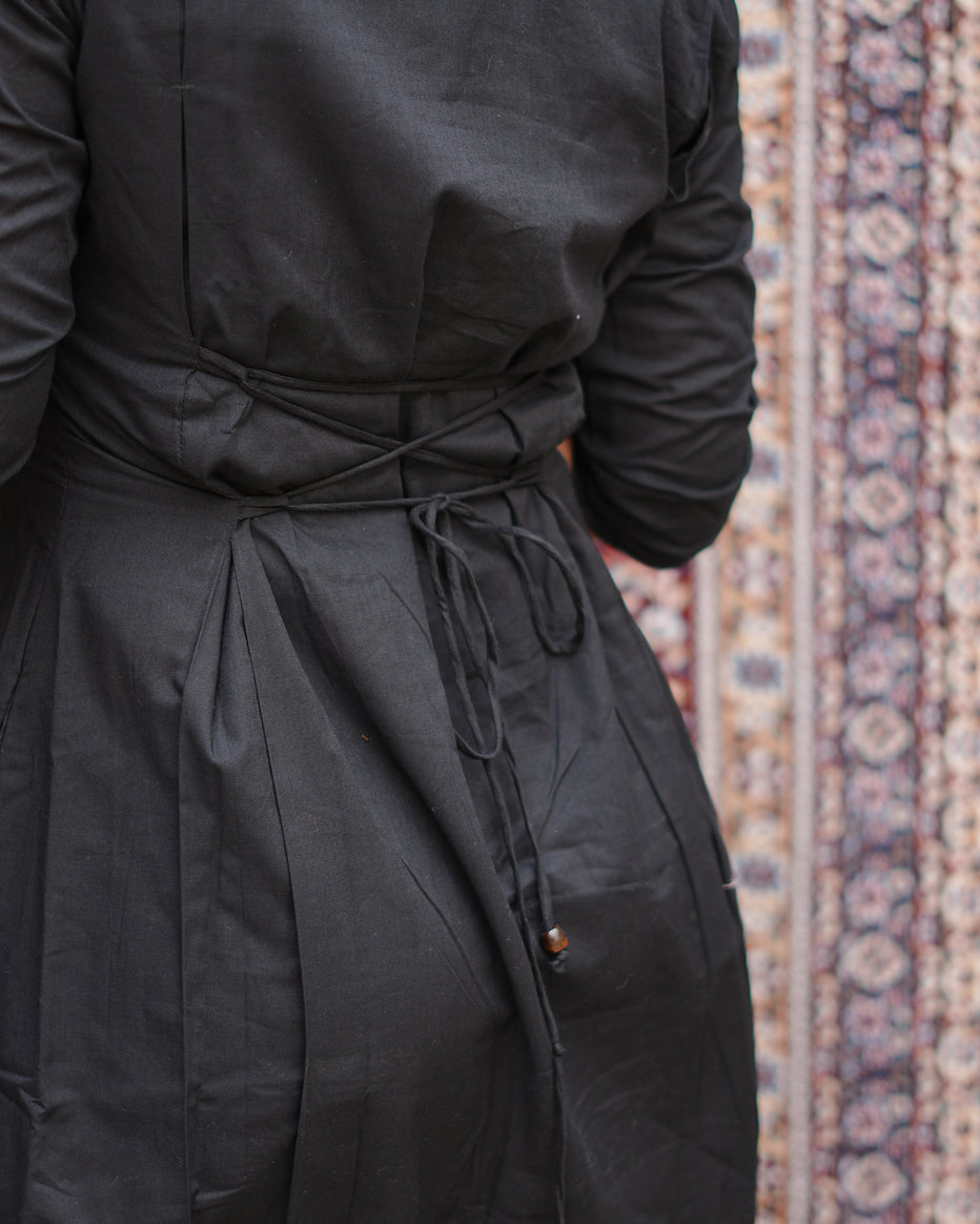 Midnight Elegance Black Shirt Dress