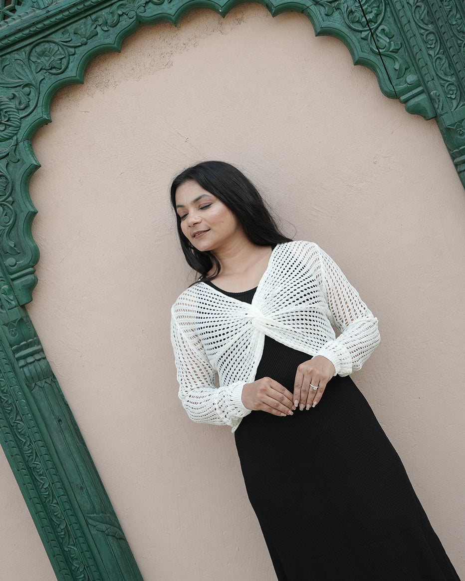 Midnight Layered Knit Midi Dress