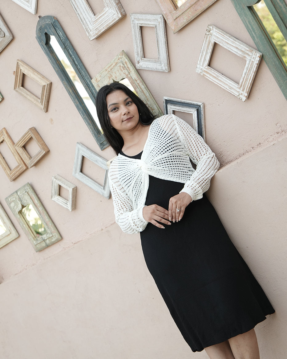 Midnight Layered Knit Midi Dress