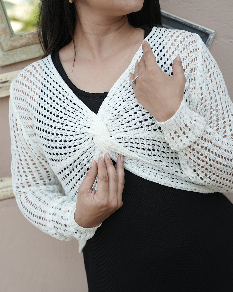 Midnight Layered Knit Midi Dress