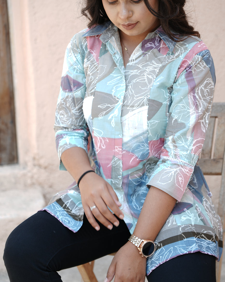 Pastel Muse Printed Tunic Top