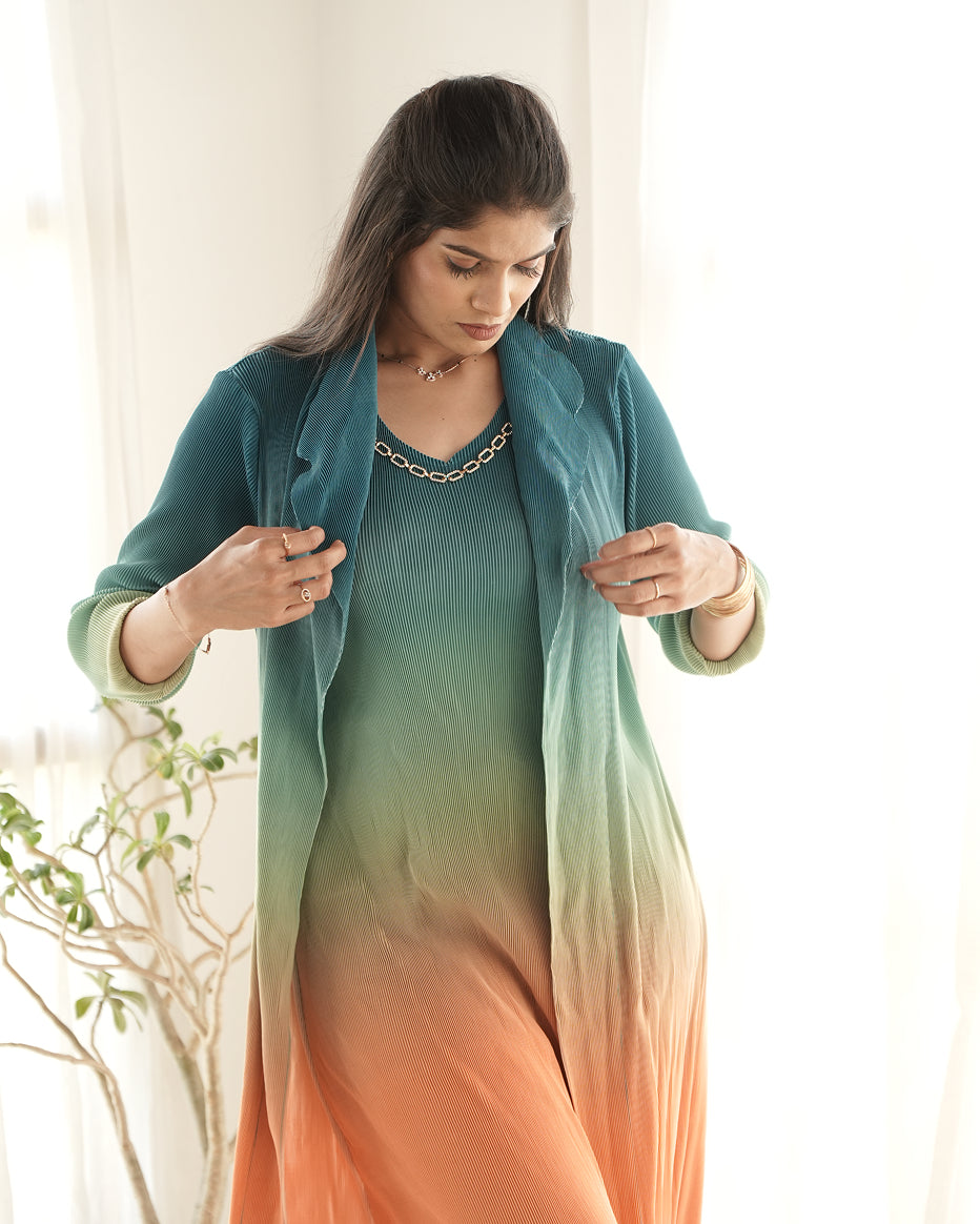 Sunset Ombre Layered Midi Dress