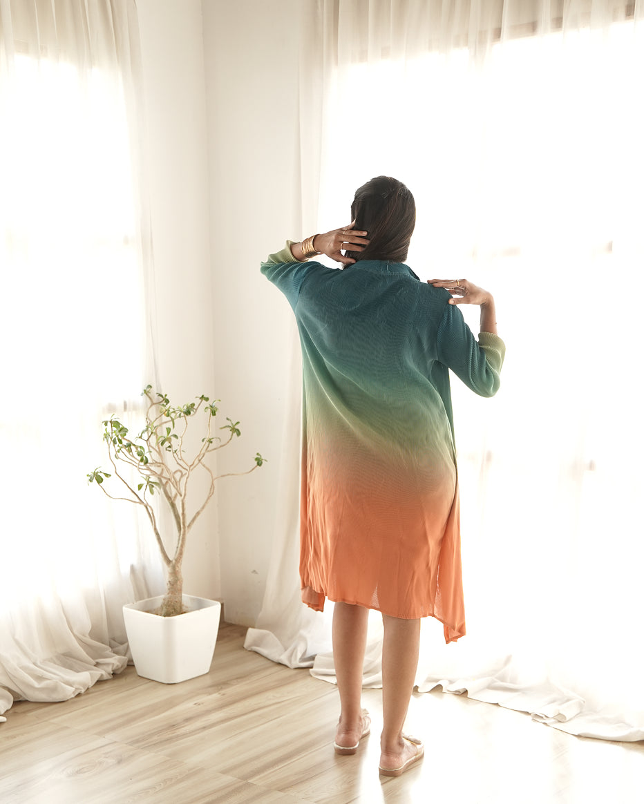 Sunset Ombre Layered Midi Dress